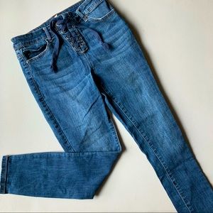 Lace up jeans